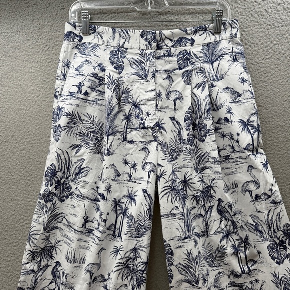 J. McLaughlin White Navy Floral Amal Print Long Bottoms Women's 8 NWT R $198 - Picture 8 of 16